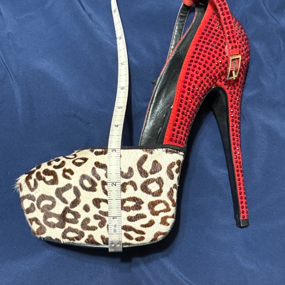 SM /PLATFORM LEOPARD PRINT RED RHINESTONE - Picture 9 of 10
